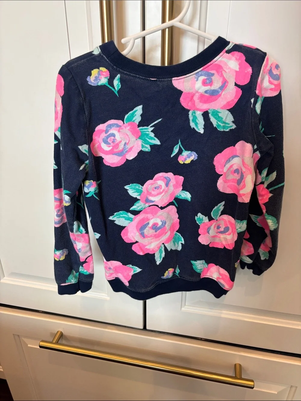 Carter's Navy Top with Pink Floral Print